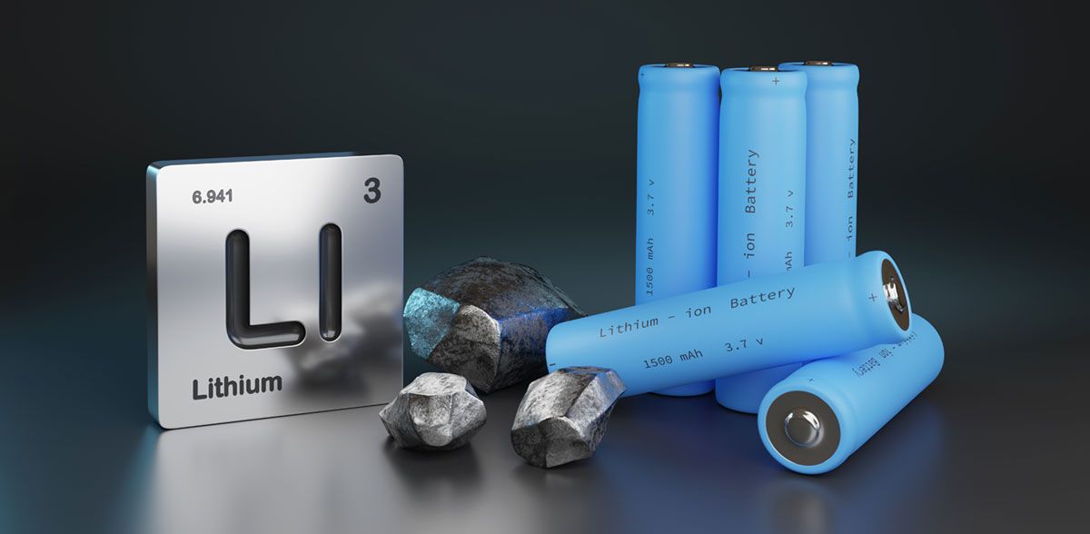Lithium battery pillars/electrodes in manufacturing